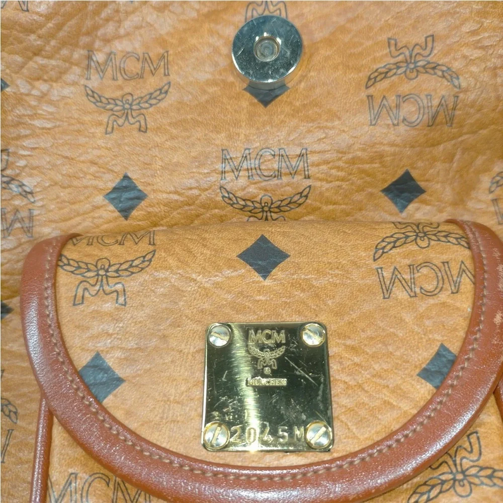 MCM‎ Cognac Logo Backpack